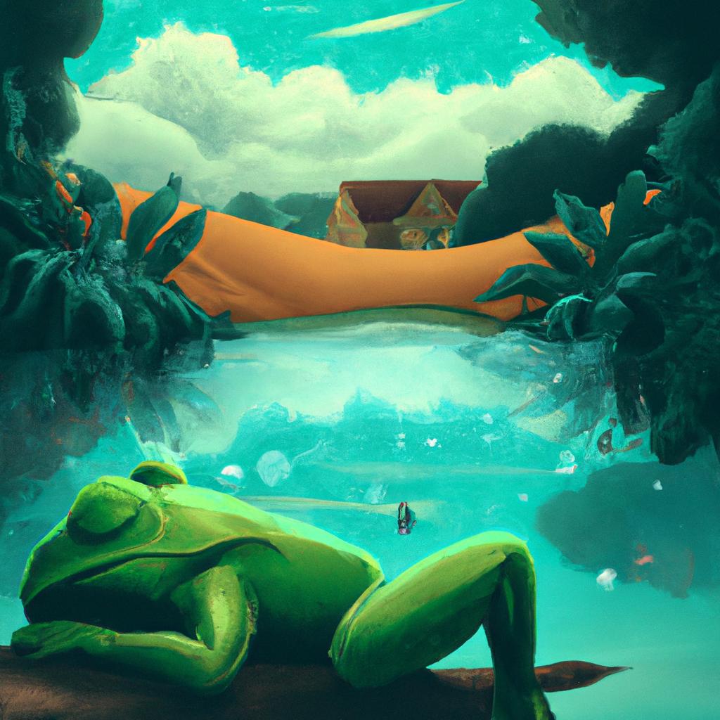 Imagem de capa do post "Descubra o que Significa Sonhar com Sapo Verde!" com um desenho digital