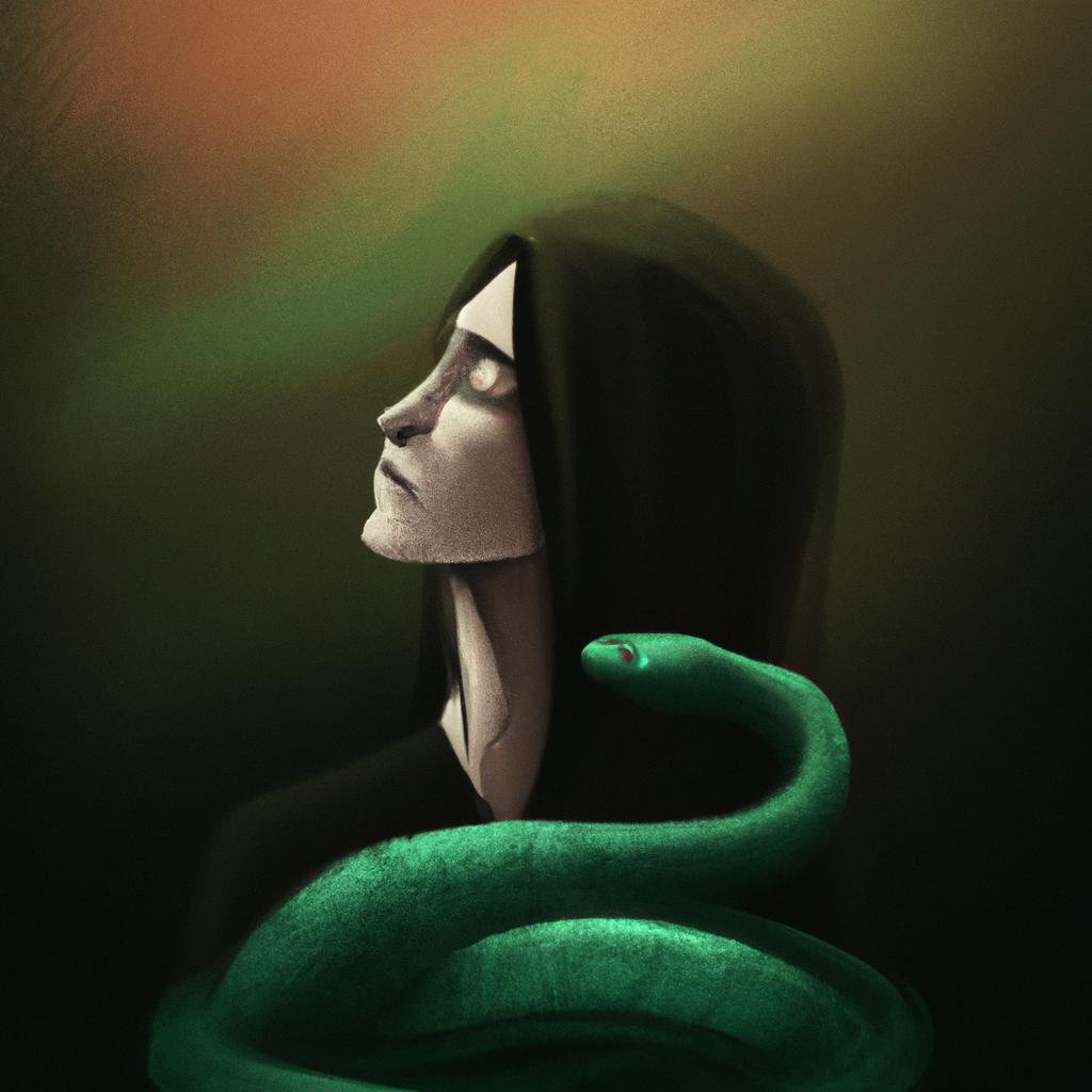 Imagem de capa do post "Descubra o Que Significa Sonhar Com Uma Cobra Verde!" com um desenho digital