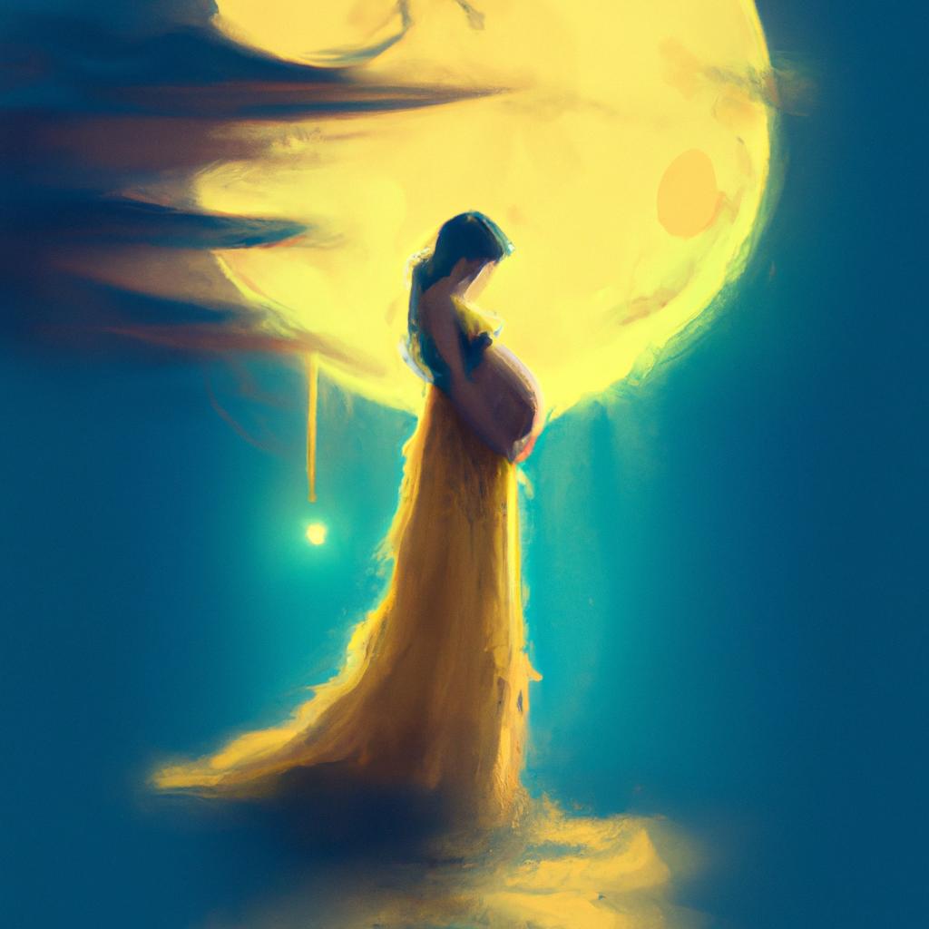 Imagem de capa do post "O que Significa Sonhar com uma Mulher Gravida? Descubra Agora!" com um desenho digital