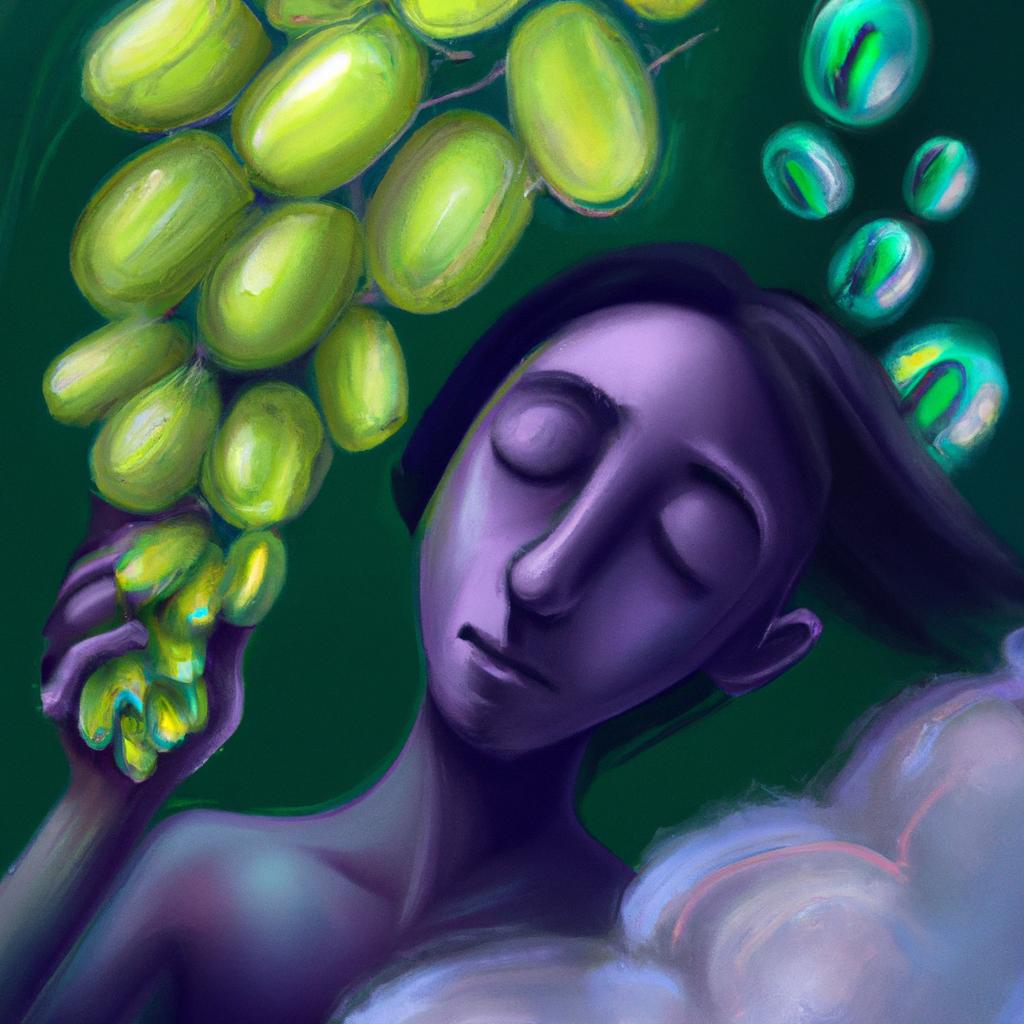Imagem de capa do post "O que Significa Sonhar com Uvas Verdes? Descubra o Seu Verdadeiro Significado!" com um desenho digital