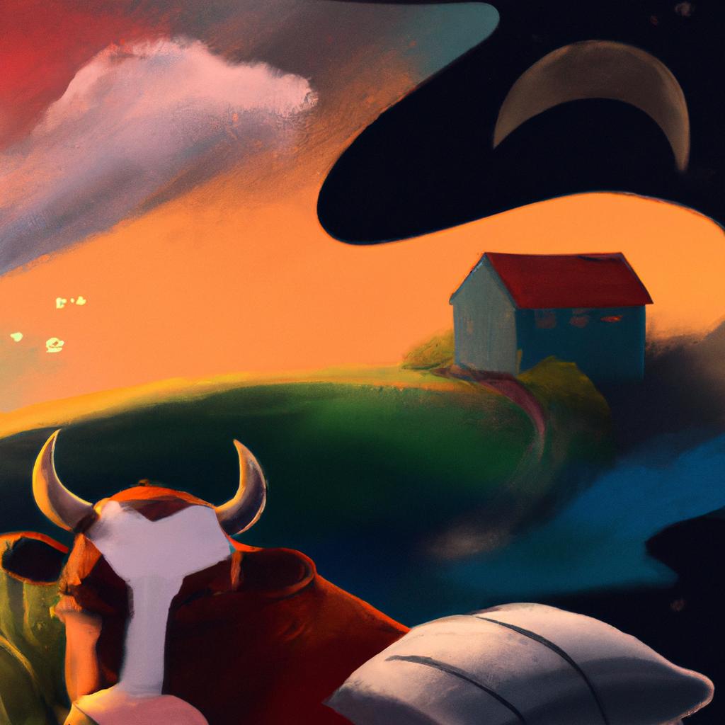Imagem de capa do post "O Que Significa Sonhar Com Vaca? Descubra Agora!" com um desenho digital