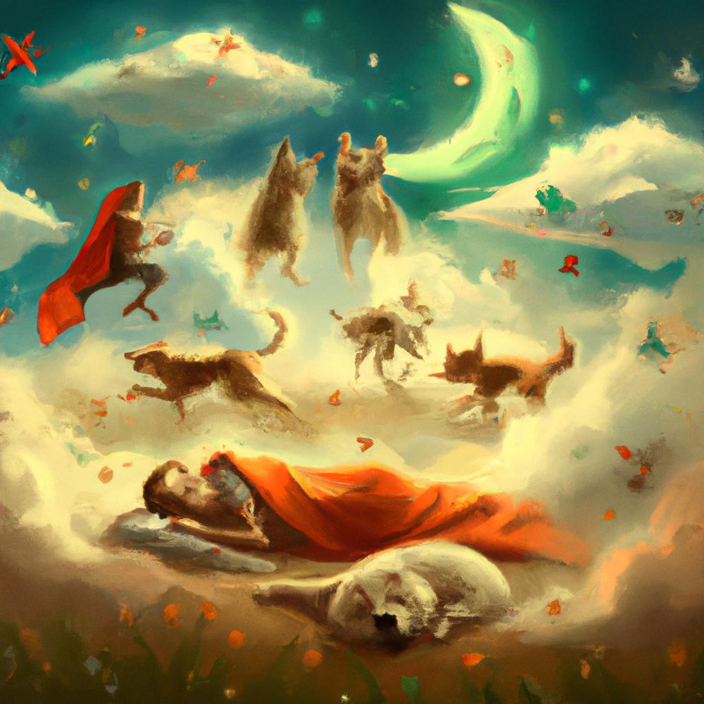 Imagem de capa do post "Descubra o Que Significa Sonhar com Vários Cachorros!" com um desenho digital