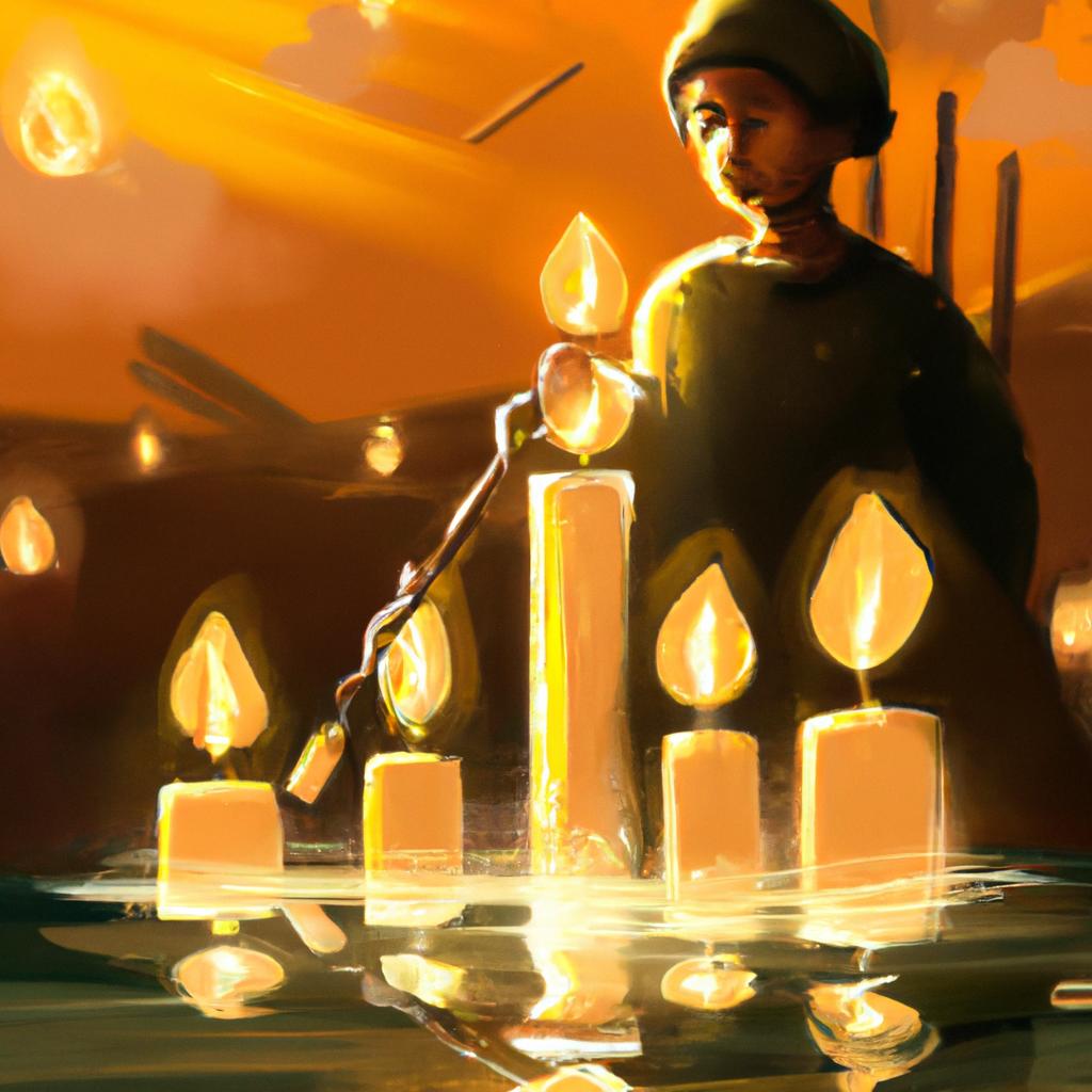 Imagem de capa do post "Descubra o Que Significa Sonhar com Velas Acesas!" com um desenho digital