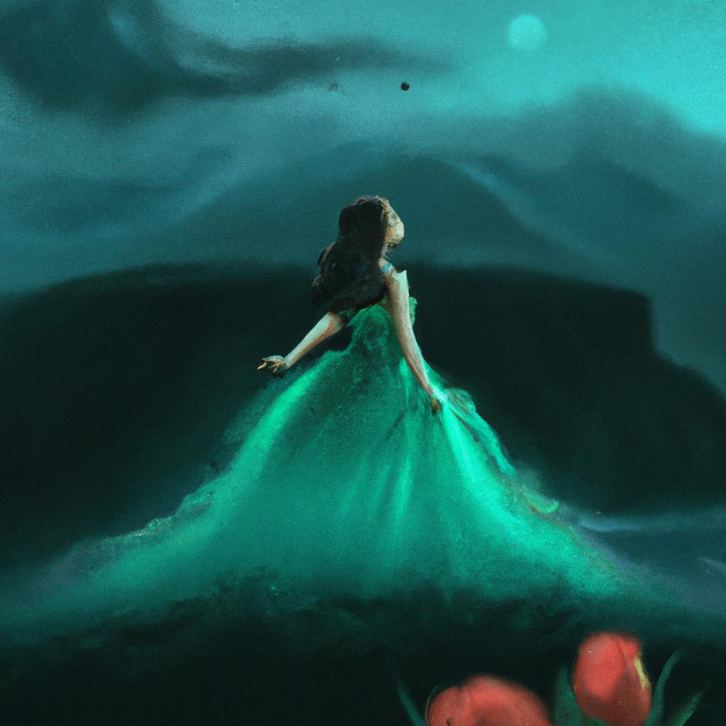 Imagem de capa do post "O Que Significa Sonhar Com Vestido Verde? Descubra!" com um desenho digital