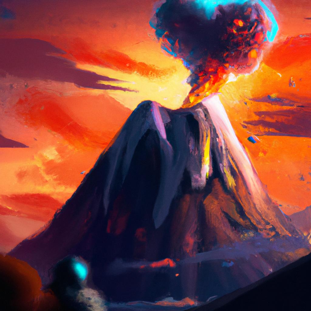 Imagem de capa do post "Descubra o Significado de Sonhar com Vulcão em Erupção!" com um desenho digital