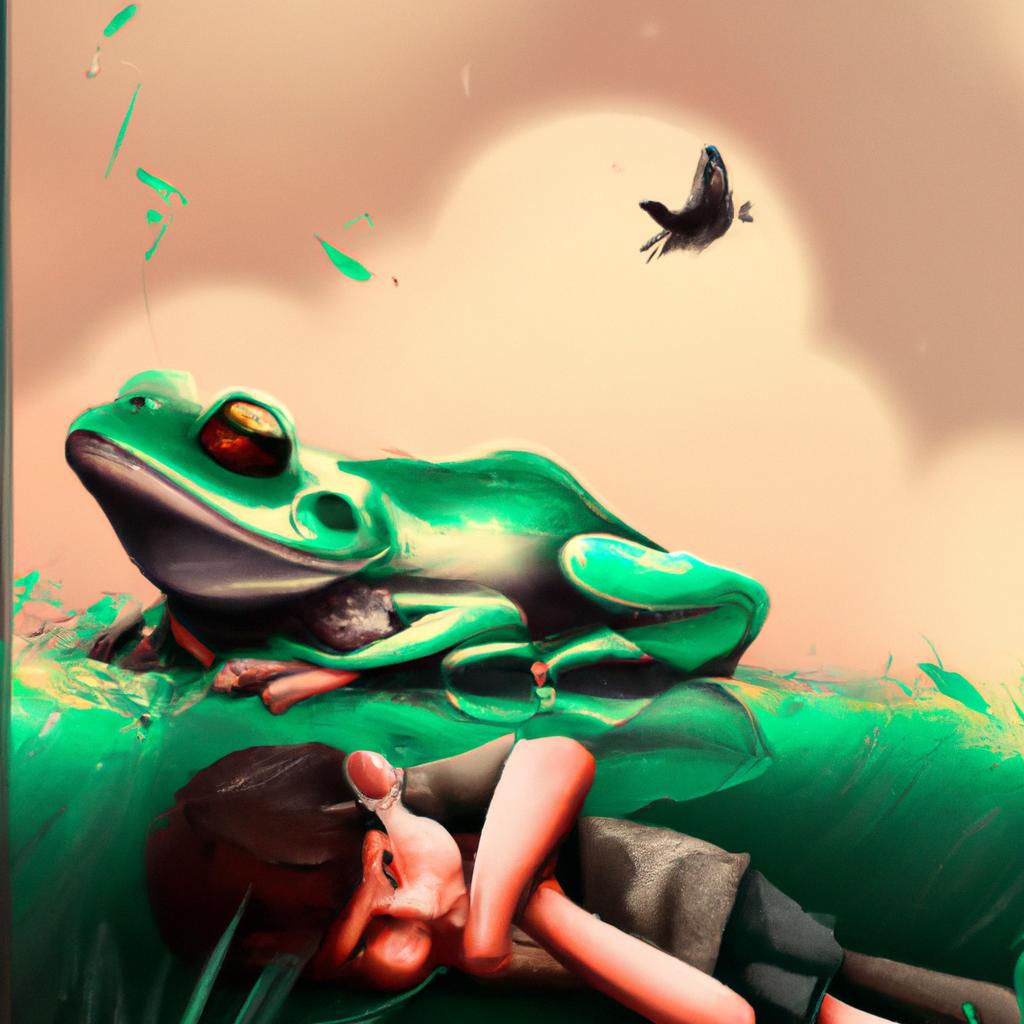 Imagem de capa do post "Descubra o Que Significa Sonhar com Sapo - Uma Análise!" com um desenho digital
