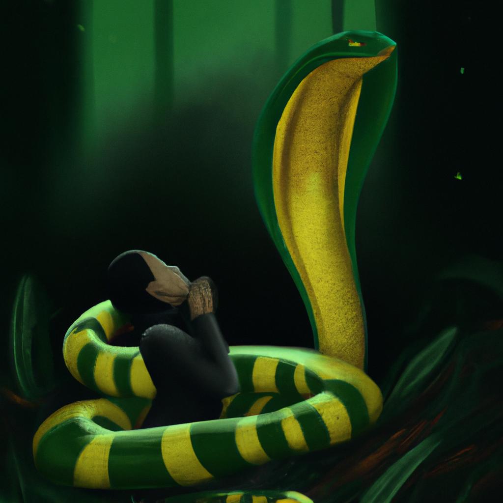 Imagem de capa do post "O Que Significa Sonhar Com Cobra Verde? Descubra Agora!" com um desenho digital