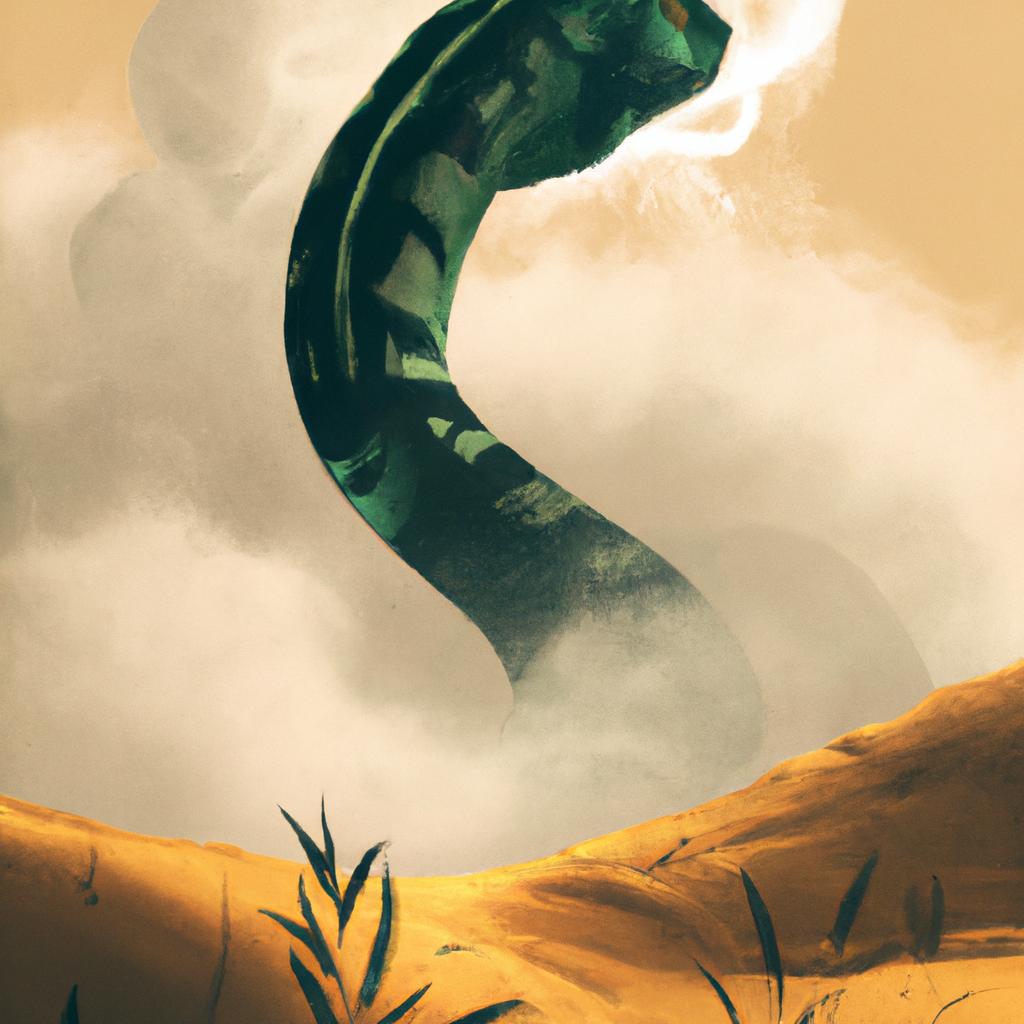 Imagem de capa do post "Descubra o Poderoso Significado de Sonhar com Cobra!" com um desenho digital