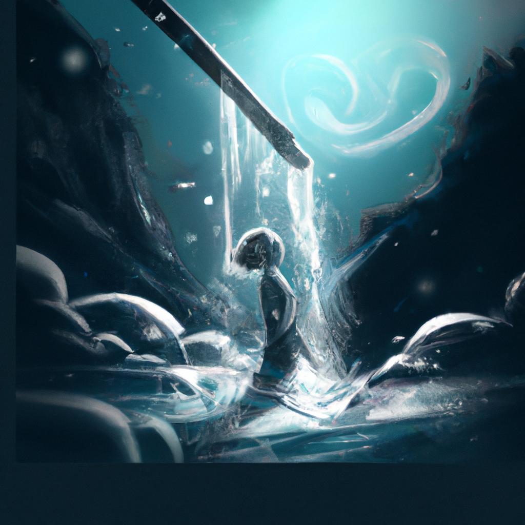 Imagem de capa do post "Descubra o Significado de Sonhar com Água Corrente Limpa!" com um desenho digital