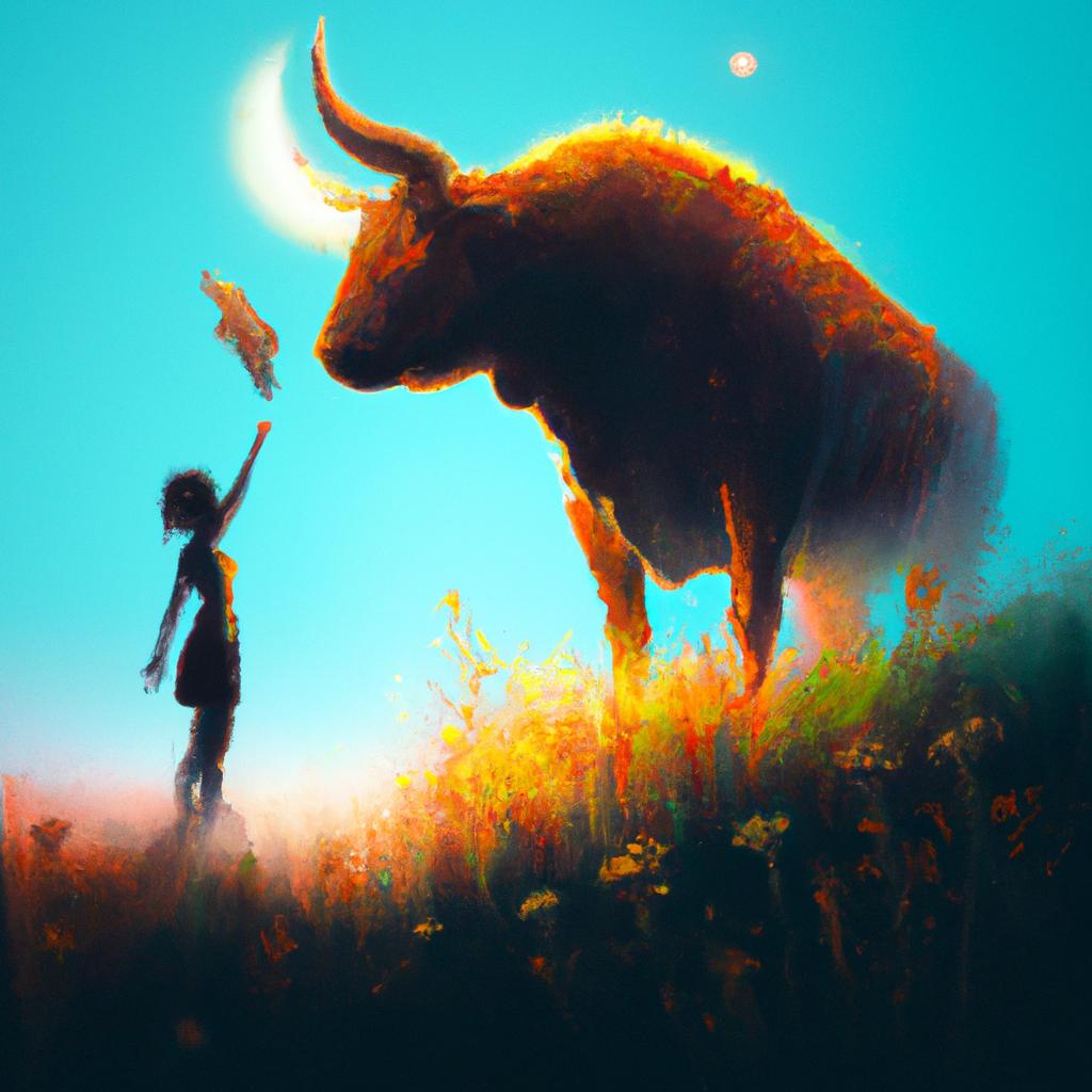 Imagem de capa do post "Descubra o Que Significa Sonhar com Boi!" com um desenho digital