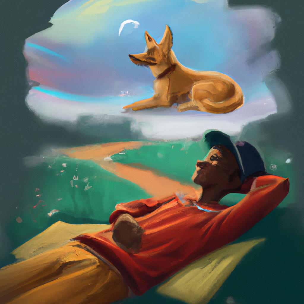 Imagem de capa do post "Descubra o Que Significa Sonhar com Cachorro!" com um desenho digital