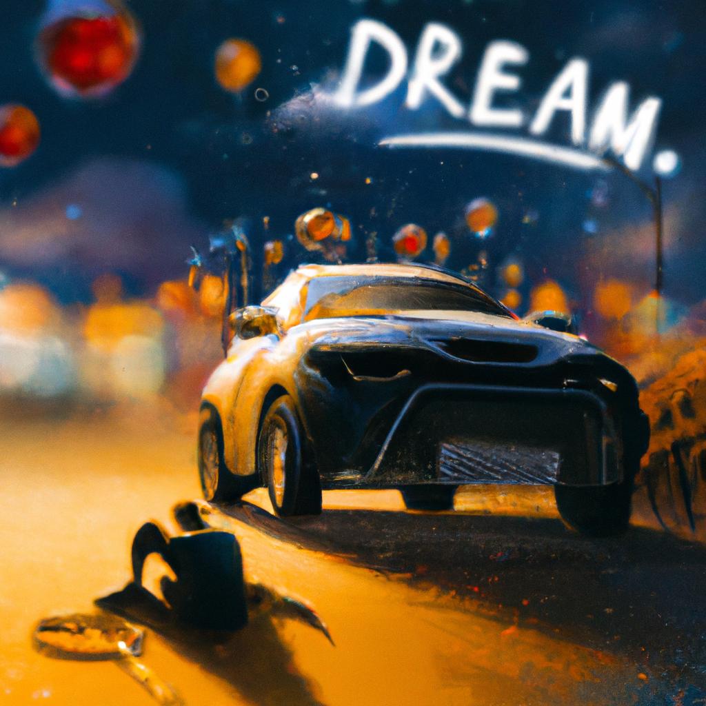 Imagem de capa do post "Descubra Qual o Significado de Sonhar com Carro! 🚗" com um desenho digital