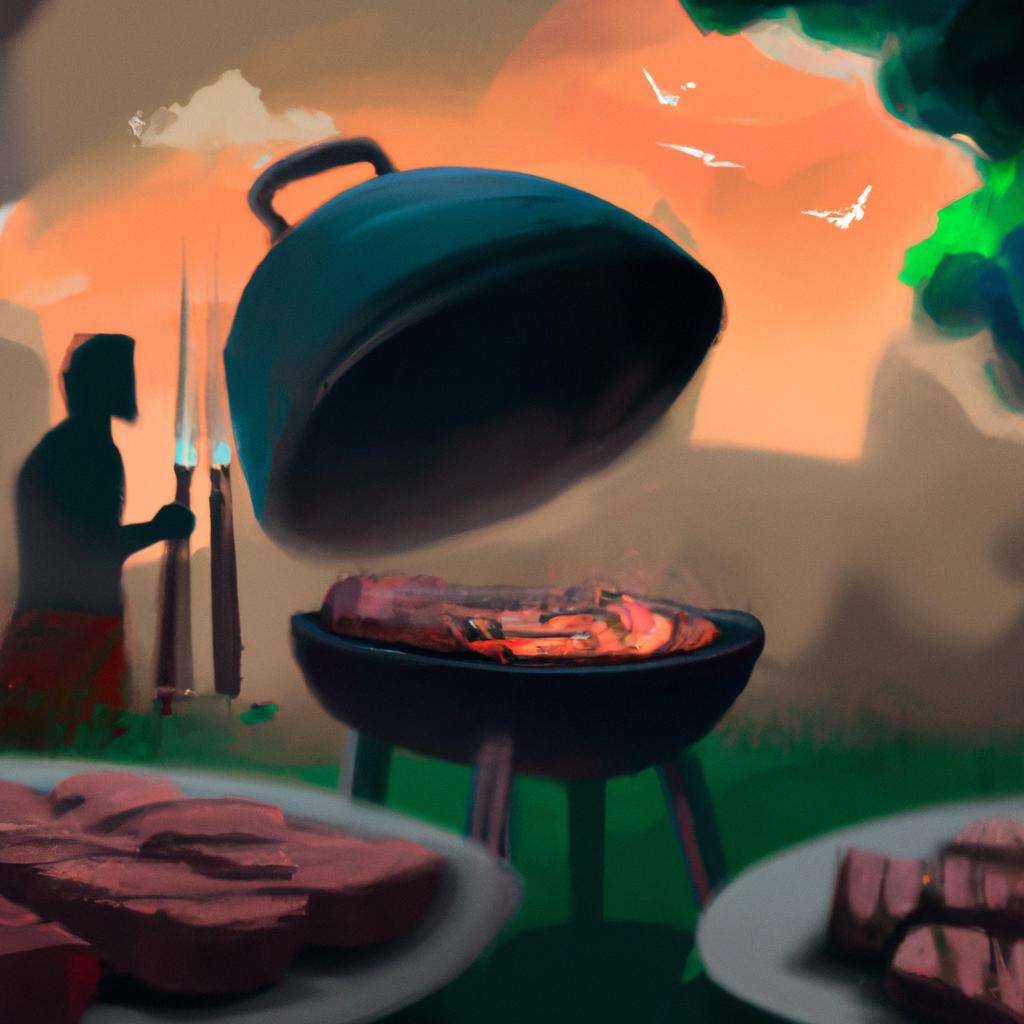 Imagem de capa do post "Descubra o Significado de Sonhar com Churrasco!" com um desenho digital