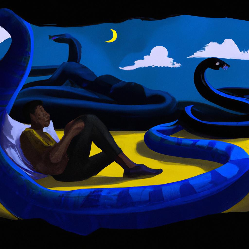 Imagem de capa do post "Compreenda o Significado de Sonhar com Cobras Pretas!" com um desenho digital