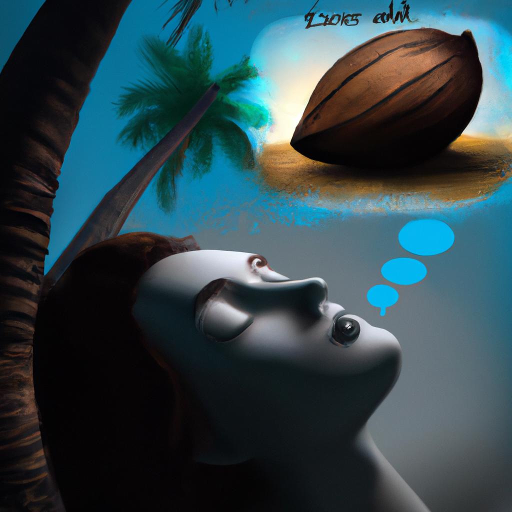 Imagem de capa do post "Descubra o Que Significa Sonhar com Coco!" com um desenho digital
