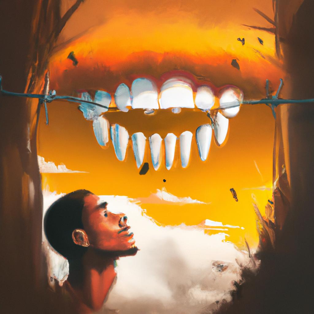 Imagem de capa do post "Descubra Qual o Significado de Sonhar com Dentes Caindo da Boca!" com um desenho digital