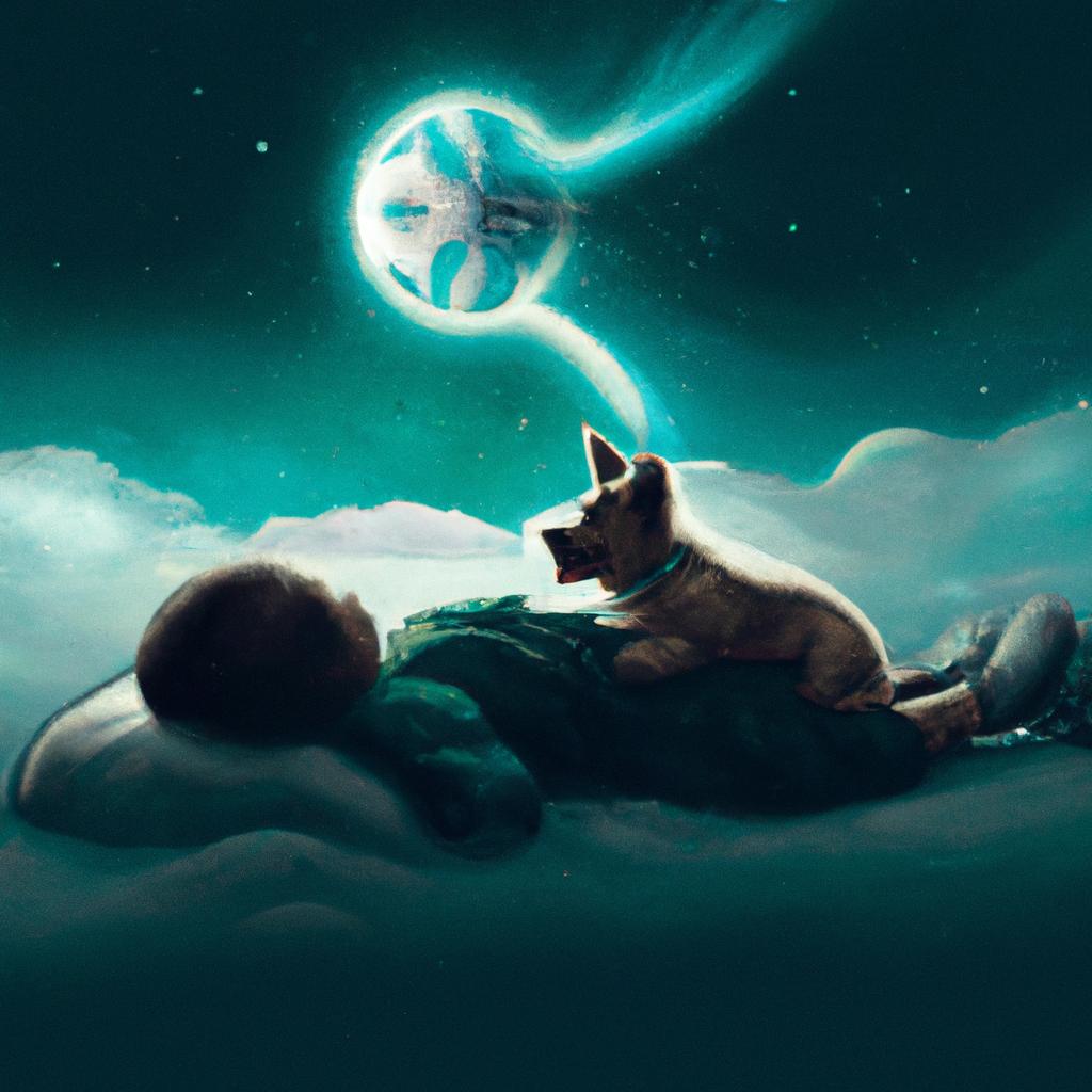 Imagem de capa do post "Descubra o que Significa Sonhar com Filhote de Cachorro!" com um desenho digital