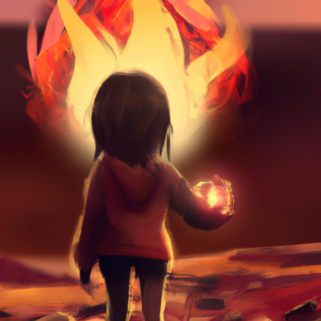 Imagem de capa do post "Descubra o Que Significa Sonhar com Fogo!" com um desenho digital