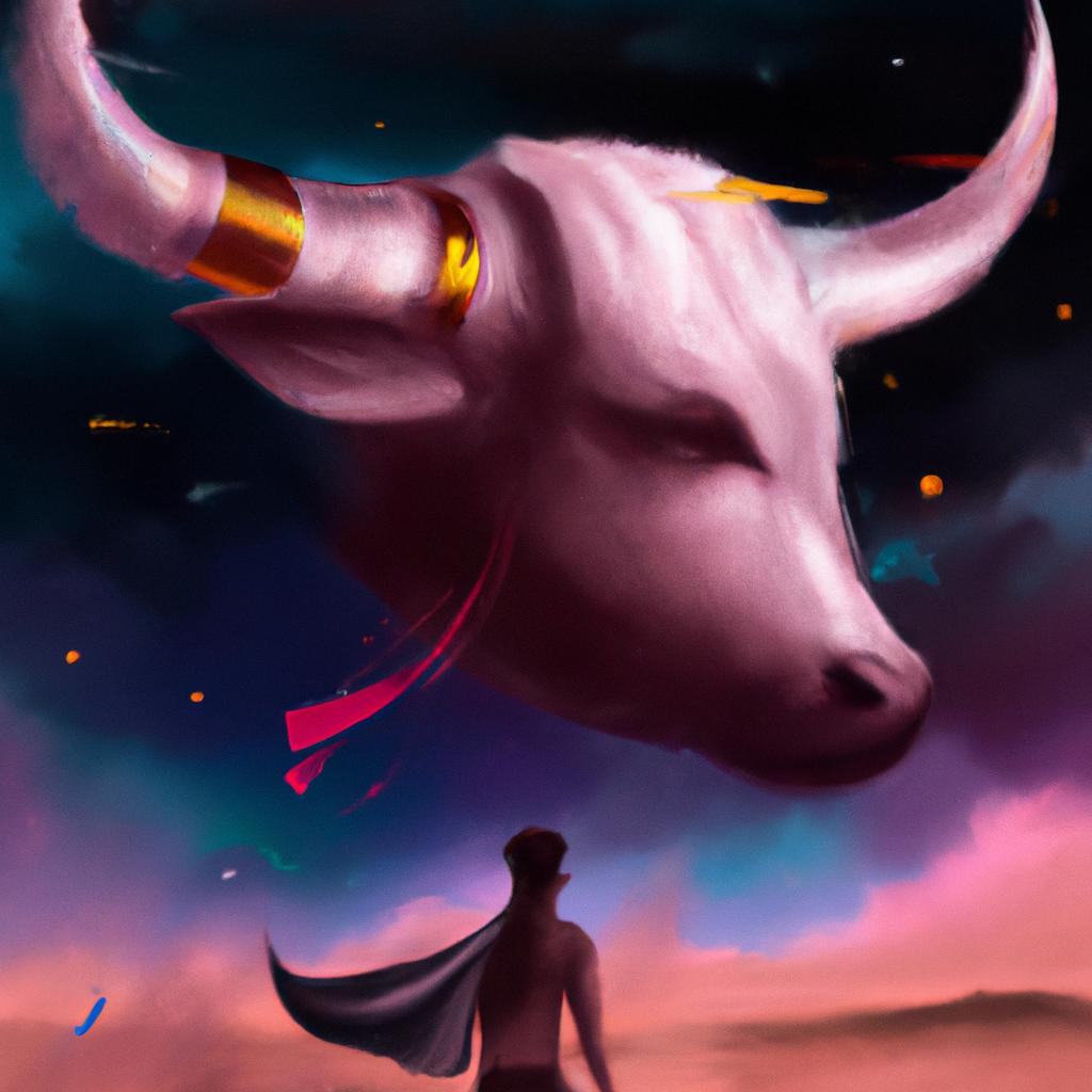 Imagem de capa do post Sonhar com Boi Bravo: O Que Significa? com um desenho digital