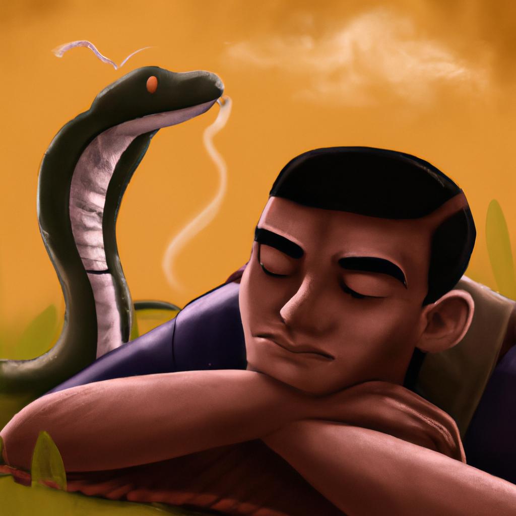 Imagem de capa do post "Cobra no Sonho: Desvende o Significado Oculto!" com um desenho digital