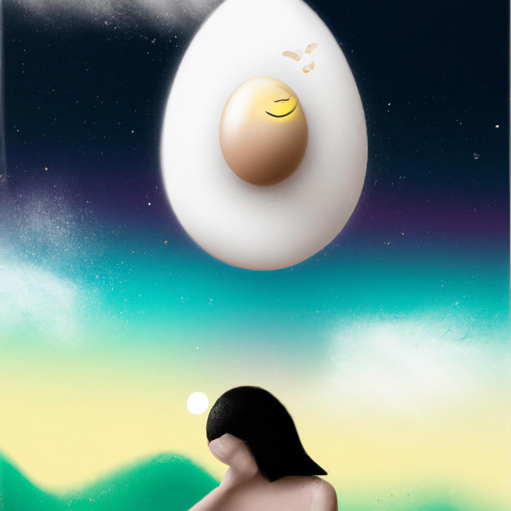 Imagem de capa do post "Descubra o Qual Significado de Sonhar com Ovo!" com um desenho digital