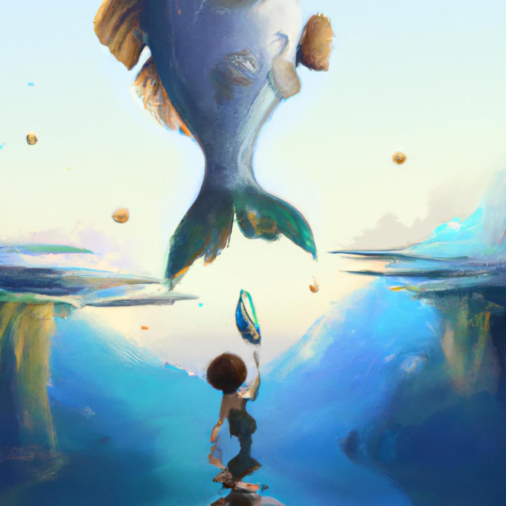Imagem de capa do post "Sonhar com Peixe: Entenda o Significado Oculto deste Sonho!" com um desenho digital