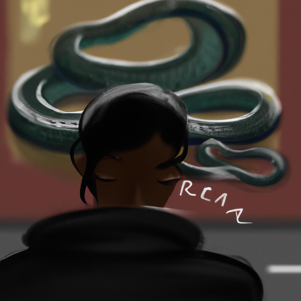Imagem de capa do post "Descubra o Que Significa Sonhar com Cobra Preta!" com um desenho digital
