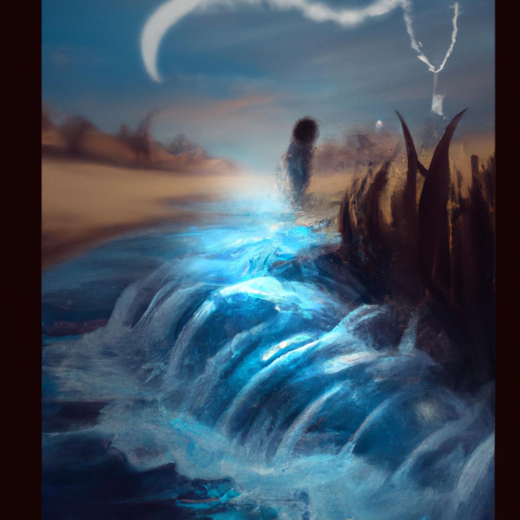 Imagem de capa do post Decifre o Significado de Sonhar com Água Corrente! com um desenho digital
