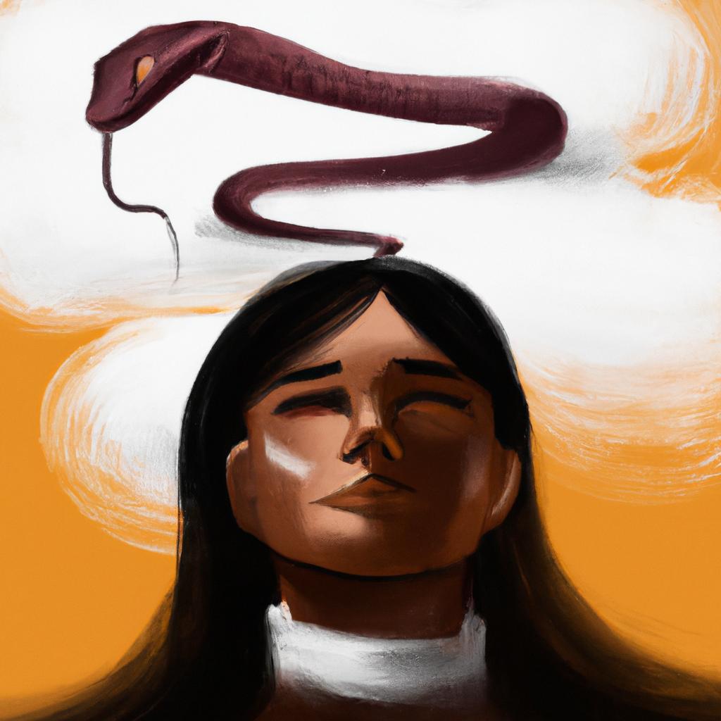 Imagem de capa do post "Cobra na Cabeça: Descubra o Significado de Sonhar com ela!" com um desenho digital