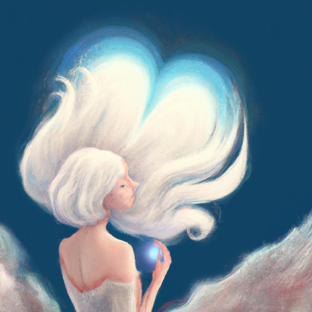 Imagem de capa do post "Descubra o Significado de Sonhar com Cabelo Branco!" com um desenho digital