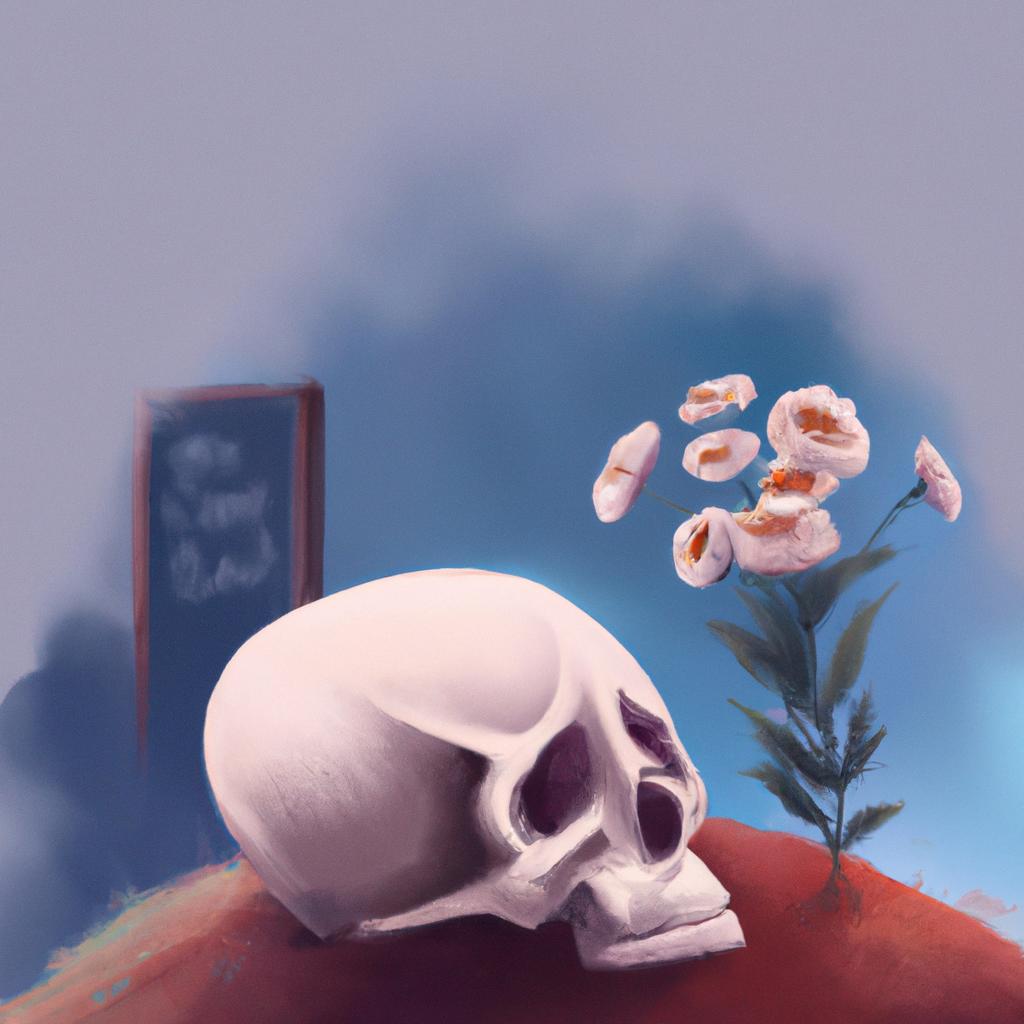 Imagem de capa do post "Descubra o Significado de Sonhar com Caveira: As Surpresas Reveladas!" com um desenho digital