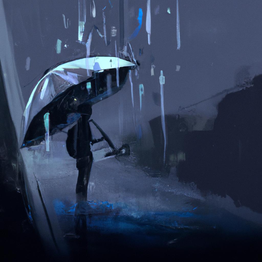 Imagem de capa do post "Sonhar com Chuva Forte: Descubra o Significado desse Sonho!" com um desenho digital