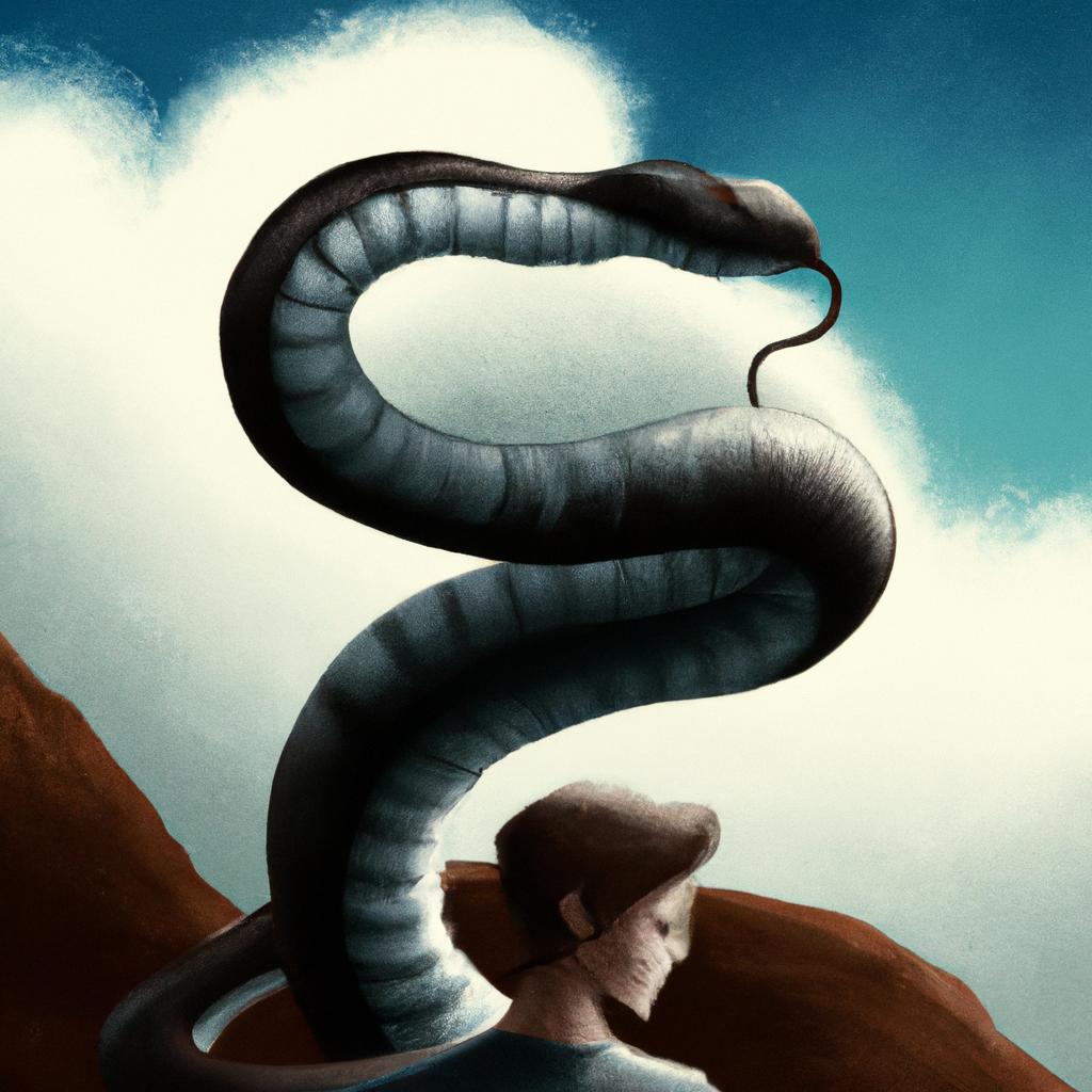 Imagem de capa do post "Descubra o Significado de Sonhar com Cobra Caninana!" com um desenho digital