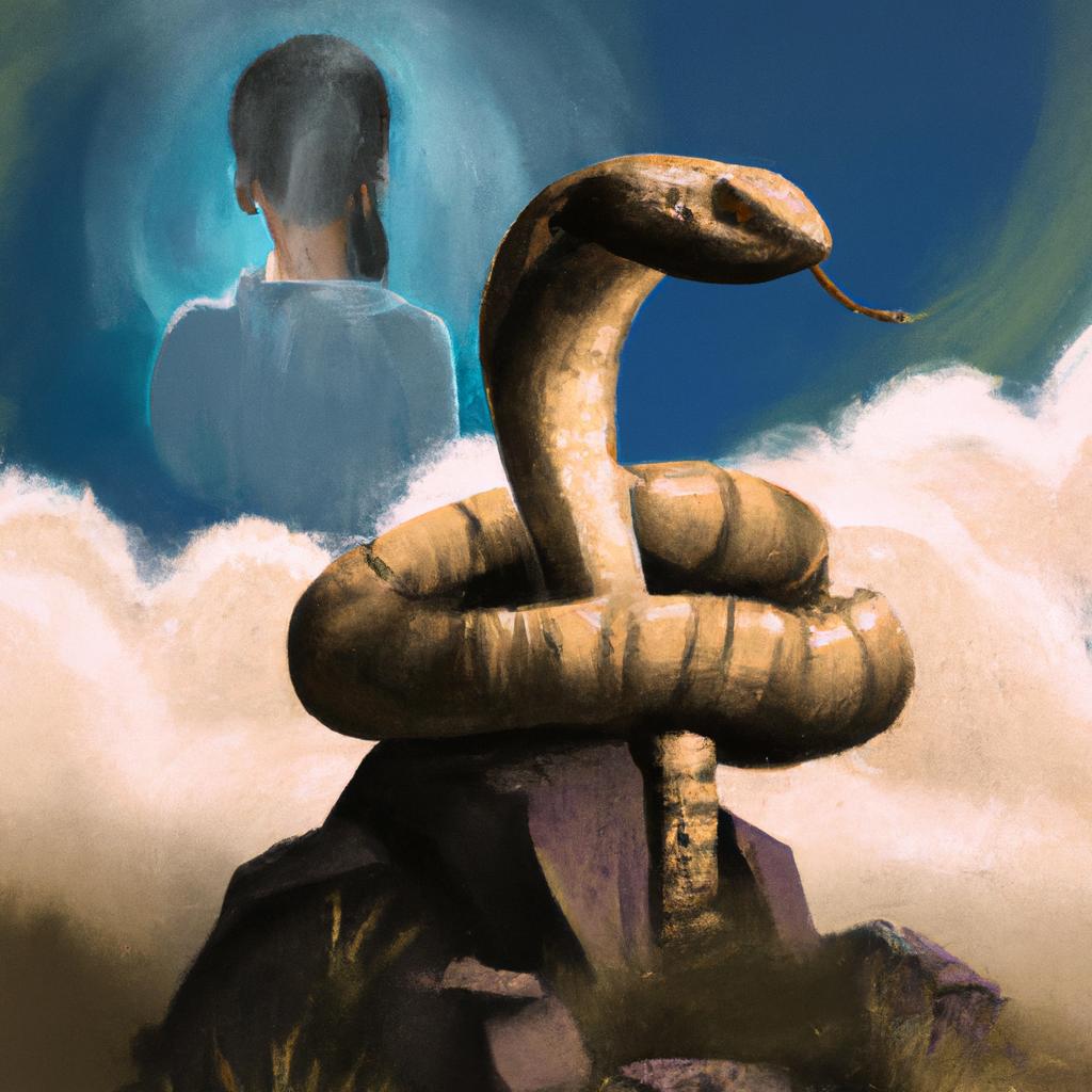 Imagem de capa do post "Descubra o Significado de Sonhar com Cobra Cinza!" com um desenho digital