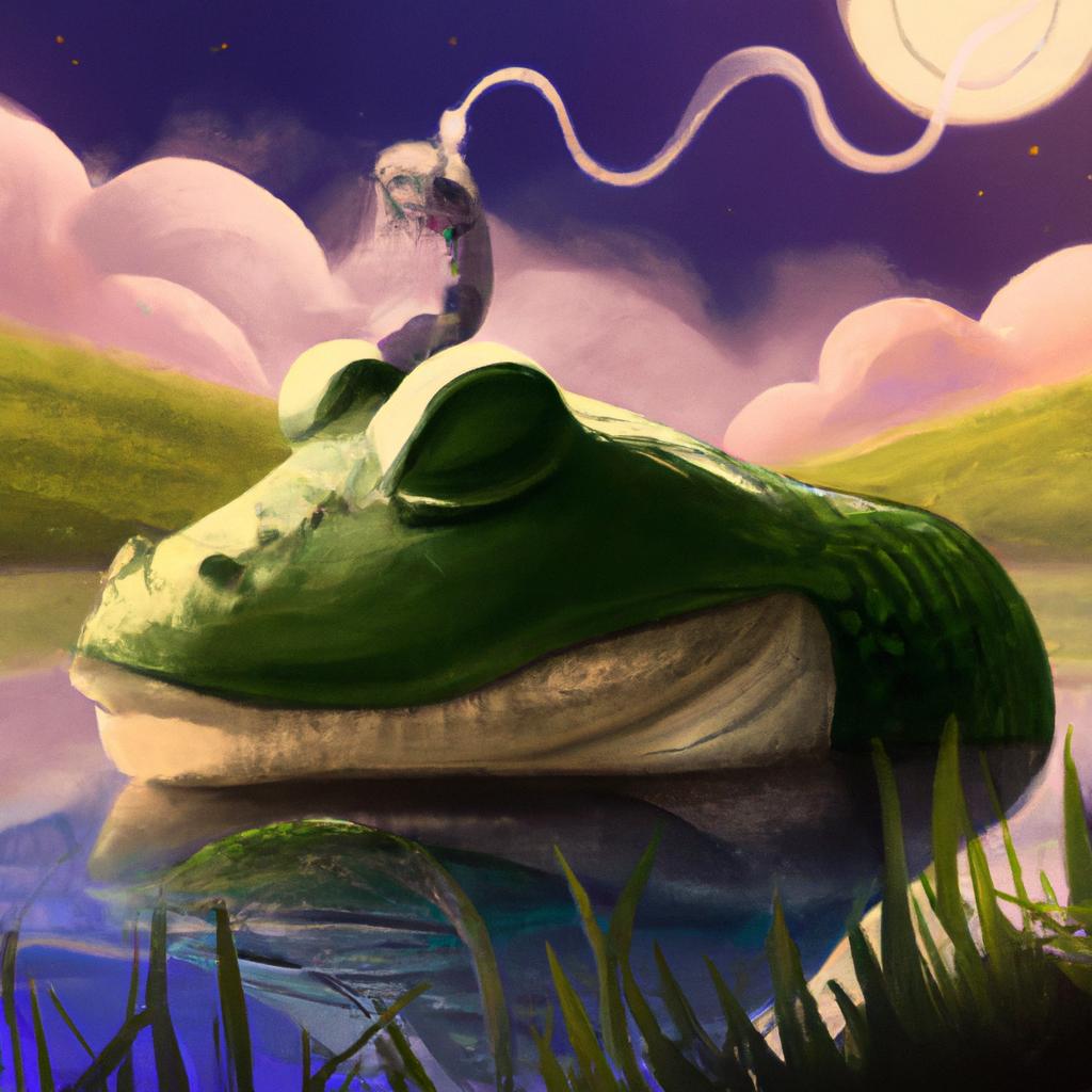 Imagem de capa do post "Descubra o Significado de Sonhar com Cobra e Sapo Juntos!" com um desenho digital