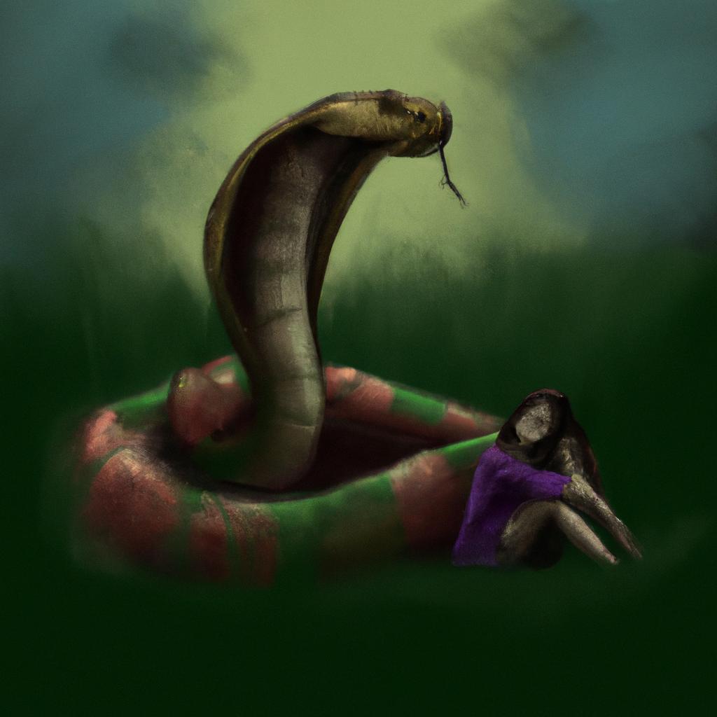Imagem de capa do post Descubra o Significado de Sonhar com Cobra Mordendo! com um desenho digital