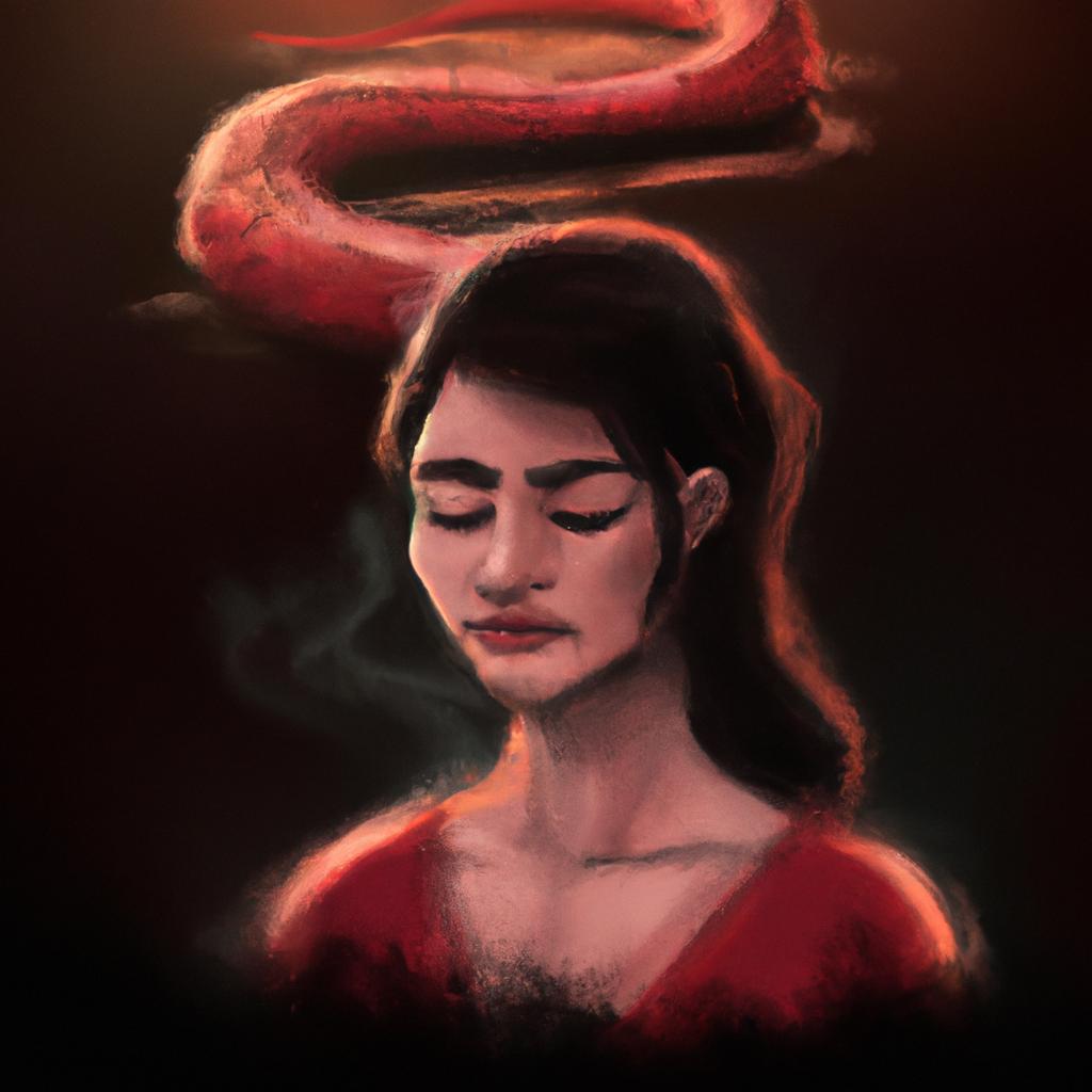 Imagem de capa do post "Descubra o Significado de Sonhar com Cobra Vermelha!" com um desenho digital