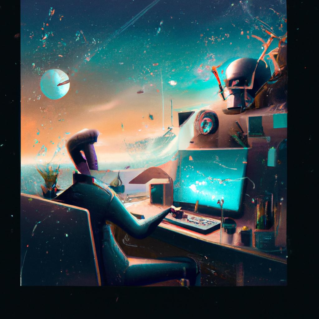 Imagem de capa do post "Descubra o Significado de Sonhar com Computador!" com um desenho digital