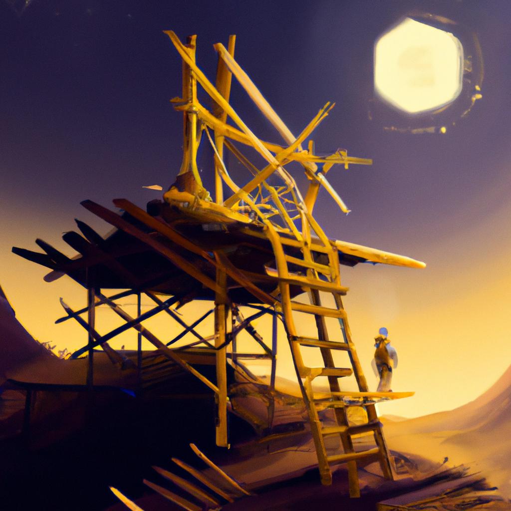 Imagem de capa do post "Descubra o Significado de Sonhar com Construção!" com um desenho digital