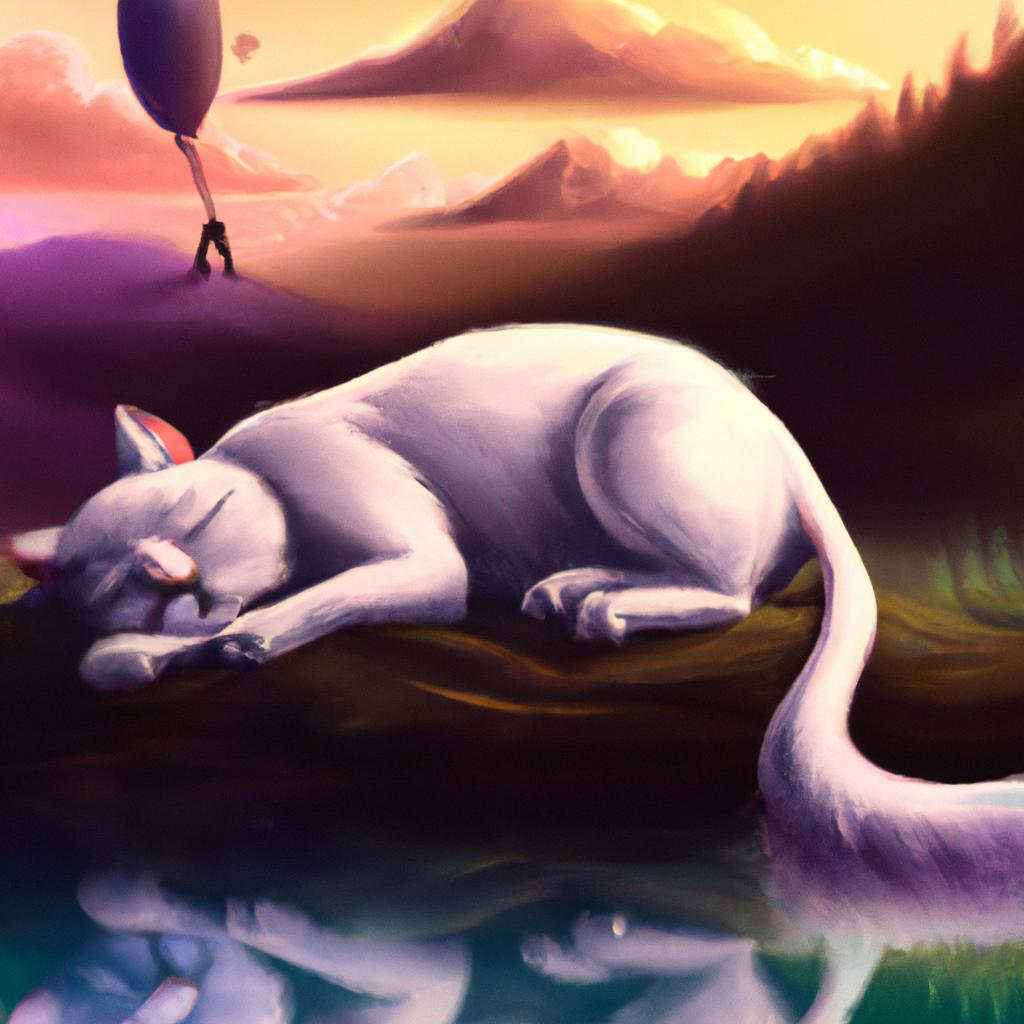 Imagem de capa do post "Descubra o Significado de Sonhar com Gato Branco!" com um desenho digital