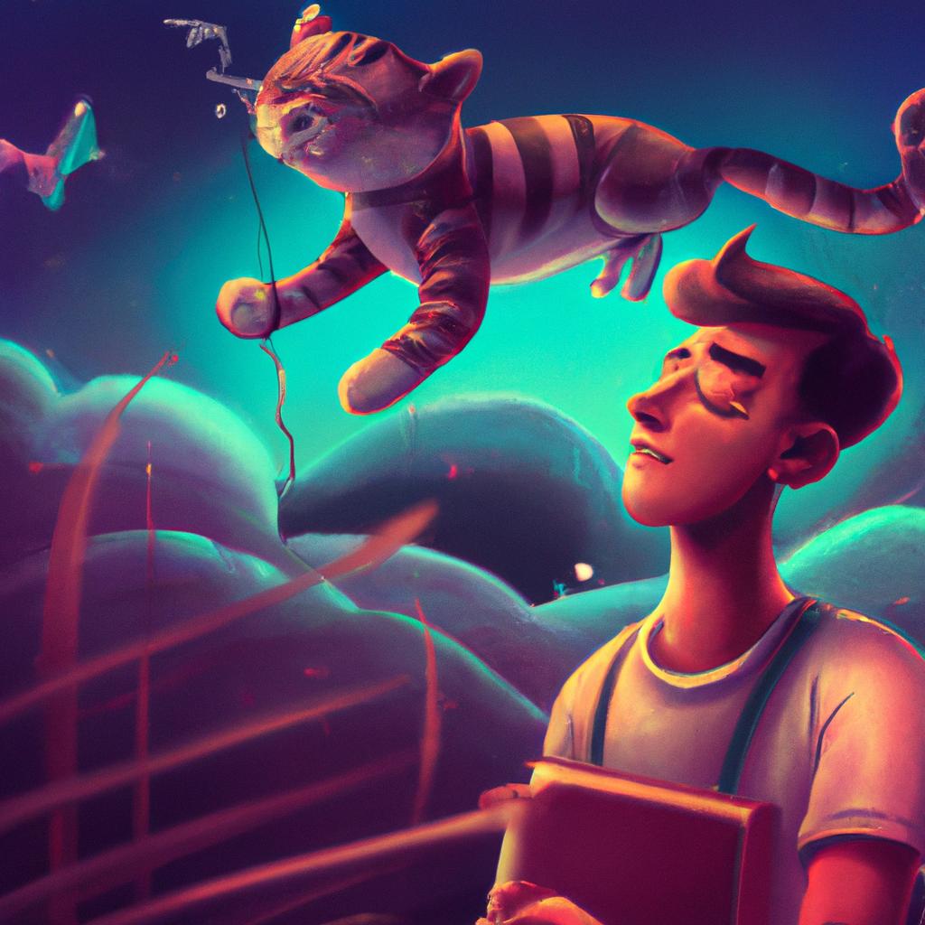 Imagem de capa do post "Sonhar com Gato Rajado: Descubra o Significado Surpreendente!" com um desenho digital