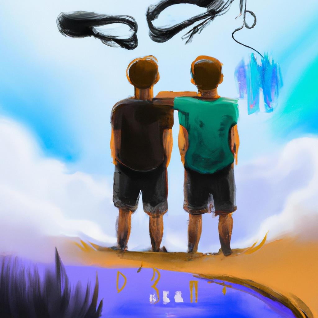 Imagem de capa do post "Descubra o Significado de Sonhar com Irmão: Uma Análise Espiritual!" com um desenho digital
