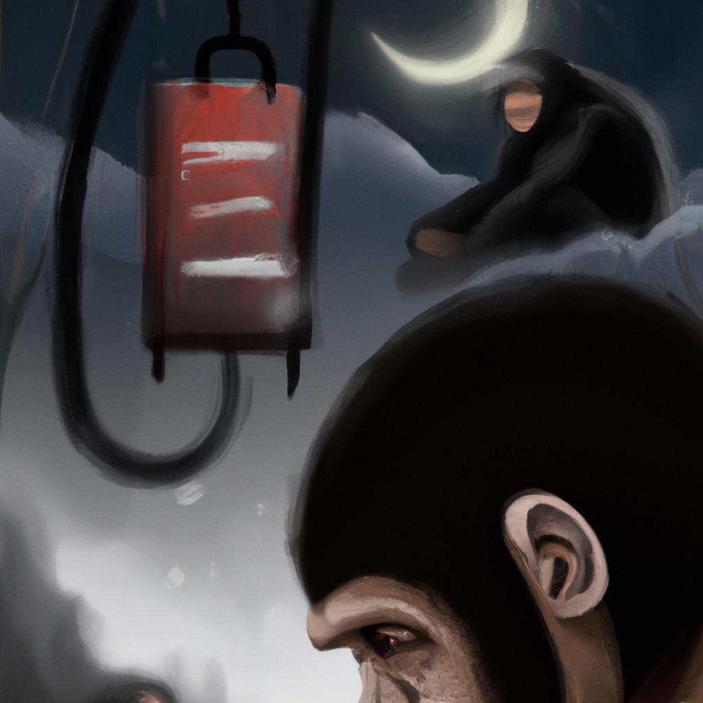 Imagem de capa do post "Descubra o Significado de Sonhar com Macaco Preto!" com um desenho digital