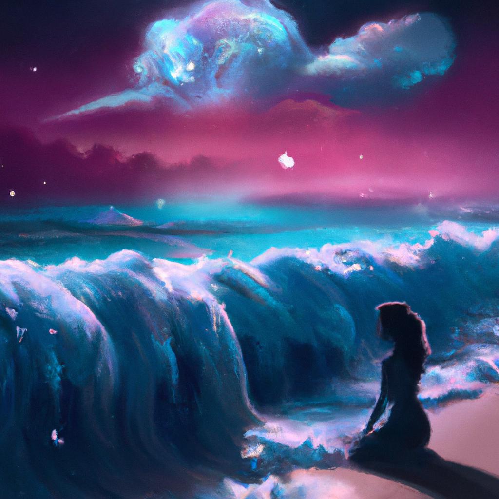 Imagem de capa do post "Misterios do Mar: Descubra o Significado de Sonhar Com Ondas!" com um desenho digital