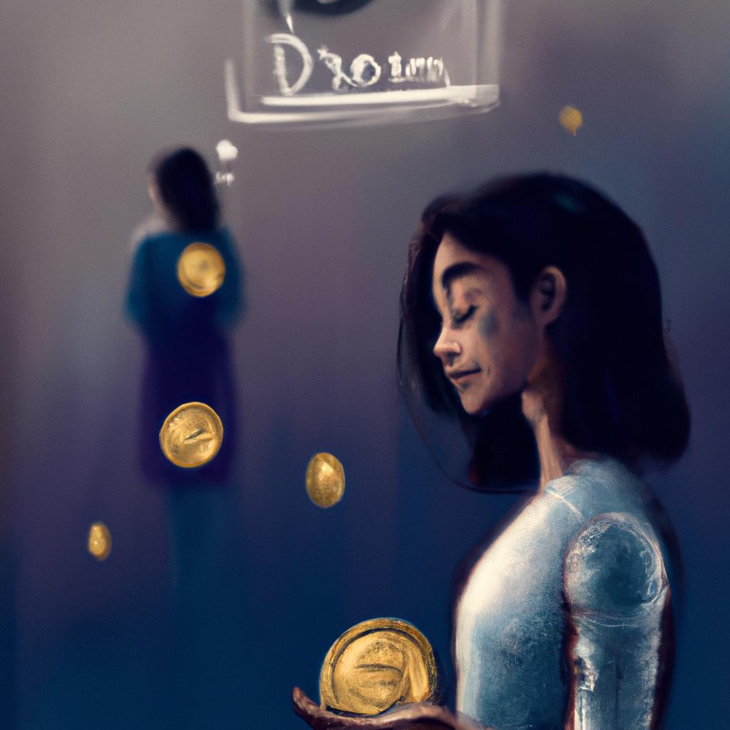 Imagem de capa do post "Descubra o Significado de Sonhar com Moedas: Surpreenda-se!" com um desenho digital