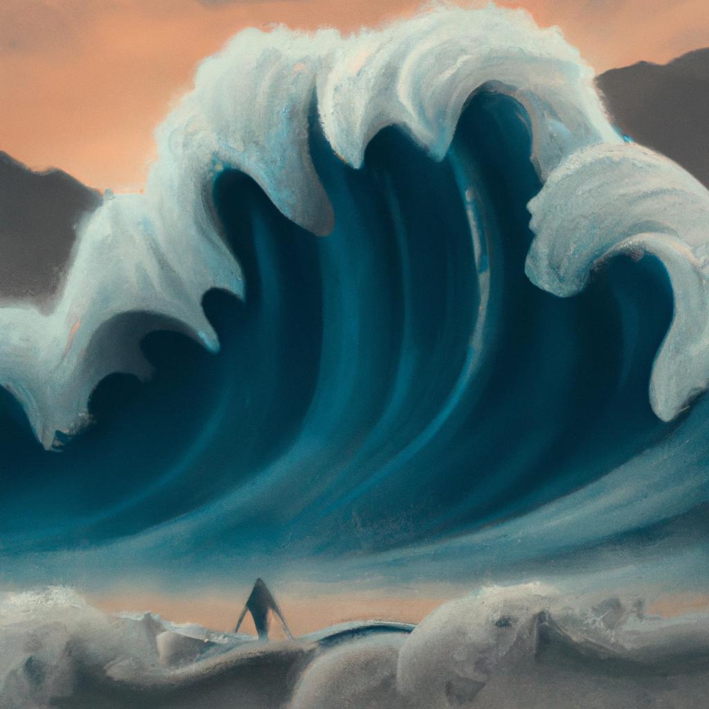 Imagem de capa do post Descubra o Significado de Sonhar com Ondas Gigantes! com um desenho digital