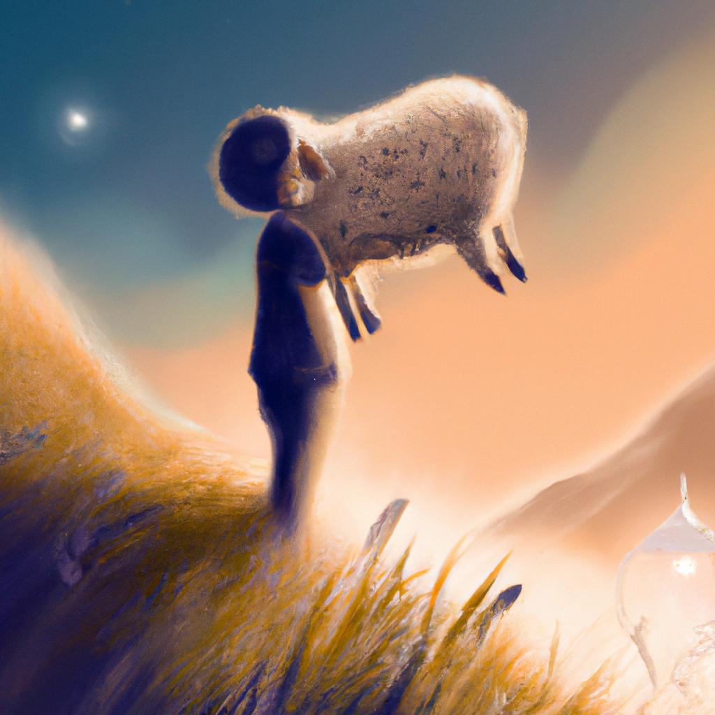 Imagem de capa do post "Descubra o Significado de Sonhar com Ovelha!" com um desenho digital