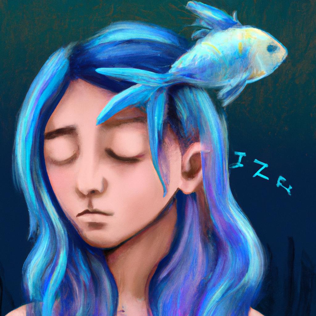 Imagem de capa do post "Descubra o Significado de Sonhar com Peixe Azul!" com um desenho digital