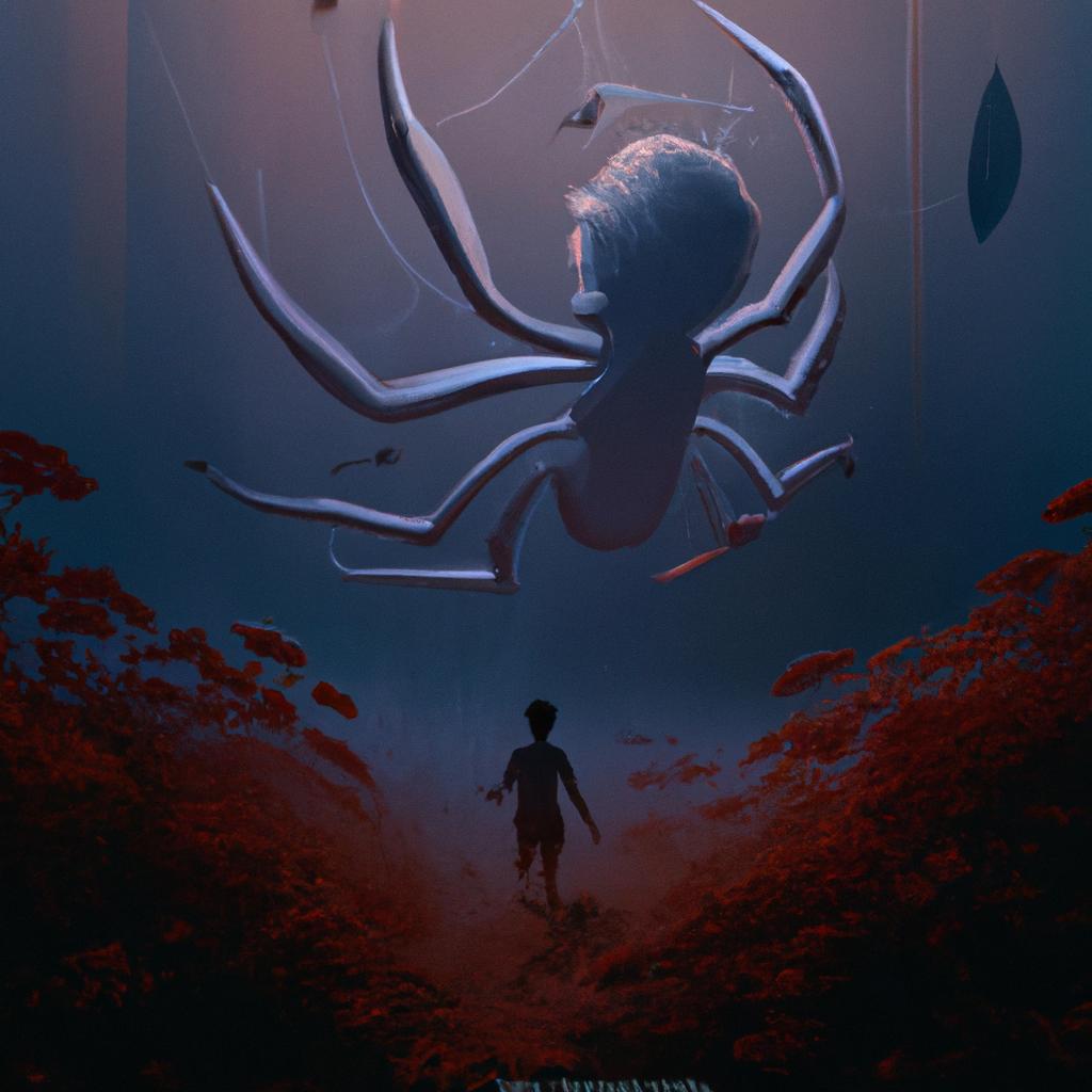 Imagem de capa do post "Descubra o Significado de Sonhar com Picada de Aranha!" com um desenho digital