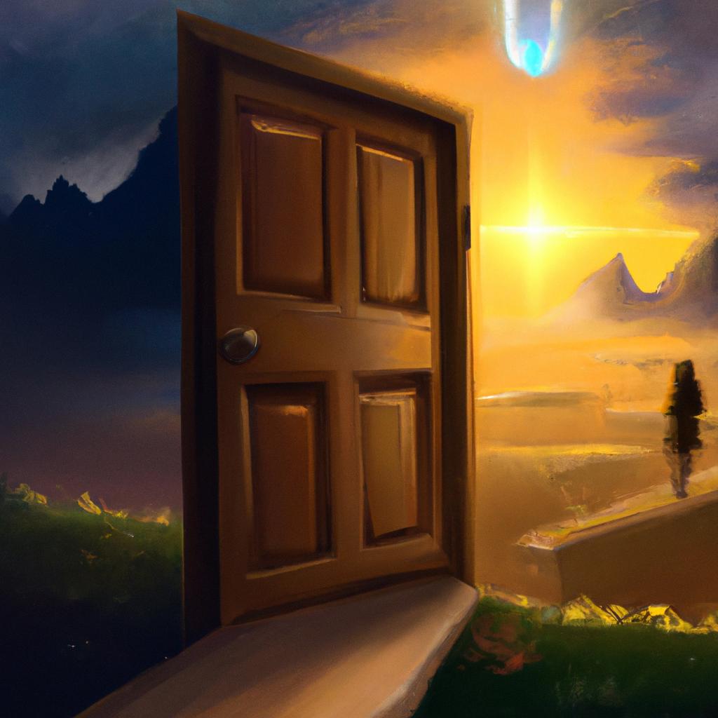 Imagem de capa do post "Descubra o Significado de Sonhar com Porta: Surpreenda-se!" com um desenho digital